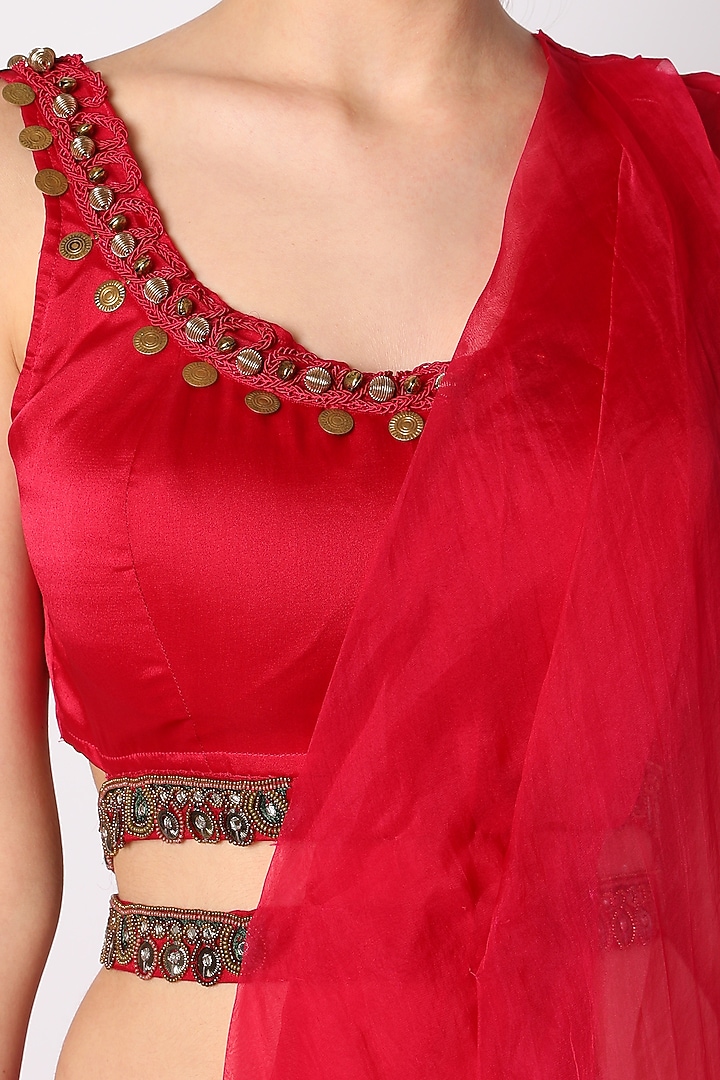 Fuchsia Pink Pre-Draped Sharara Wedding Saree Set by Ridhima Bhasin at Pernia's Pop Up Shop